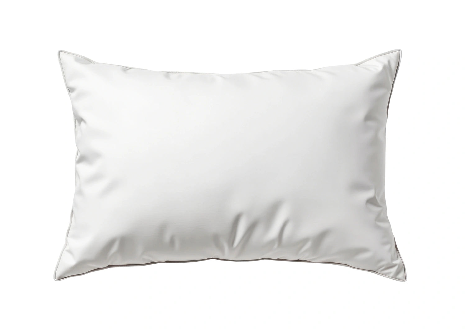 A white pillow on a white background.